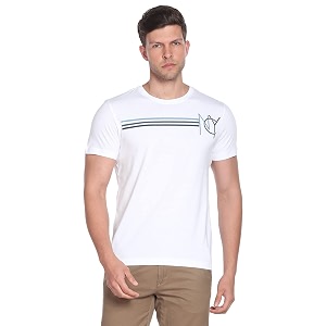 arrow sport men regular fit cottonshort sleeves striped cotton t-shirt