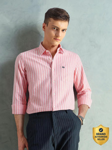 Arrow Sport Men Self Design Casual Pink