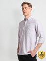 Arrow Sport Men Solid Casual Purple Shirt