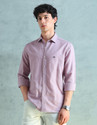 Arrow Sport Men Solid Formal Purple Shirt