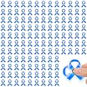 Arrowbash 100 Pcs Blue Ribbon Fidget Spinners Bulk Colon Cancer Awareness
