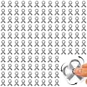 Arrowbash 100 Pcs Grey Ribbon Fidget Spinners Bulk Brain Cancer Awareness