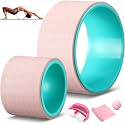 Arrowbash 5-in-1 Pink Yoga Wheel Set Back Stretcher Kit with Foam Roller