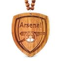 Arsenal FC Car Hanging | Double-Sided Engraved Arsenal Logo for Rear View Mirror | Premium Teakwood Car Charm | Football Fan Gift & Car Decor