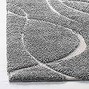 Design Polyester Shaggy Bedside Runner, Soft Rug for Bedroom Living Room Kitchen,Grey Size 2x3 feet