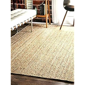 arsh fabs hand woven braided reversible natural jute carpet for hall outdoor indoor etc natural 6x9 feet
