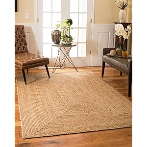 hand woven braided reversible natural jute carpet for hall outdoor indoor etc natural 3x5 feet