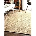 Hand Woven Braided Reversible Natural Jute Carpet for Hall, Outdoor, Indoor Etc (Natural, 5x8 feet)