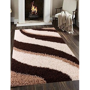 modern design polyester shaggy bedside runner soft rug for bedroom living room kitchen multi colore 4x6 feet