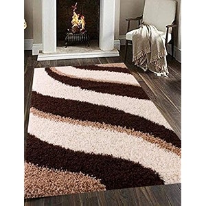 modern design polyester shaggy bedside runner soft rug for bedroom living room kitchen multi colore 3x5 feet