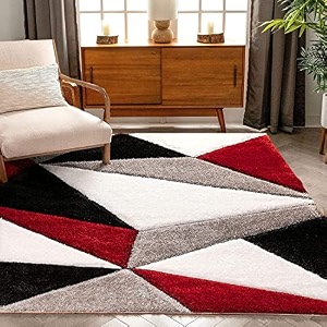 modern design polyester shaggy bedside runner soft rug for bedroom living room kitchen grey box 2x5 feet