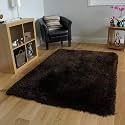 Modern Design Polyester Shaggy Bedside Runner, Soft Rug for Bedroom Living Room Kitchen (Coffee, 2x5 feet)