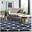 Modern Design Polyester Shaggy Bedside Runner, Soft Rug for Bedroom Living Room Kitchen (Blue, 3x5 feet)