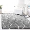 Modern Design Polyester Shaggy Bedside Runner, Soft Rug for Bedroom Living Room Kitchen (,Grey, 3x5 feet)