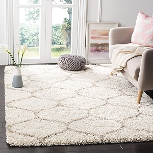 traditional modern contemporary shaggy rectangular rug ivory polyester 4 x 6 feet
