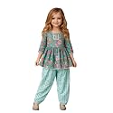 Arshia Fashions Baby Girls Ethnic Kurta Salwar Set | Cotton Traditional Indian Outfit for Kids | Floral Printed Kurti with Salwar