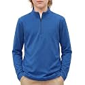 Arshiner Boy's Quarter Zip Pullover Lightweight Mock Neck Active Tops