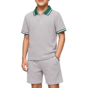 Arshiner Boys 2 Piece Outfits Button Polo