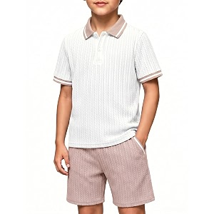 Arshiner Boys 2 Piece Outfits Button Polo