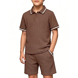 Arshiner Boys 2 Piece Outfits Button Polo