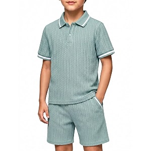 Arshiner Boys 2 Piece Outfits Button Polo