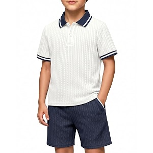 Arshiner Boys 2 Piece Outfits Button Polo