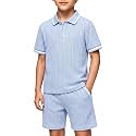 Arshiner Boys 2 Piece Outfits Button Polo