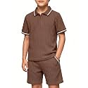 Arshiner Boys 2 Piece Outfits Button Polo