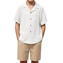 Arshiner Boys 2 PieceTextured Button Down Shirt and Shorts