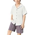 Arshiner Boys 2 PieceTextured Button Down Shirt and Shorts