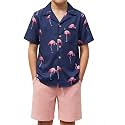 Arshiner Boys 2 PieceTextured Button Down Shirt and Shorts