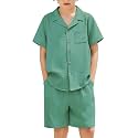 Arshiner Boys 2 PieceTextured Button Down Shirt and Shorts