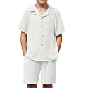 Arshiner Boys 2 PieceTextured Button Down Shirt and Shorts