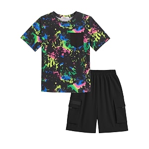 Arshiner Boys 2-Piece Cotton Outfit Short Sleeve