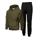 Arshiner Boys Athletic Sweatsuit Pullover Hoodie Sweatshirt and Joggers Set