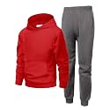 Arshiner Boys Athletic Sweatsuit Pullover Hoodie Sweatshirt and Joggers Set