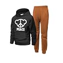 Arshiner Boys Athletic Sweatsuit Pullover Hoodie Sweatshirt and Joggers Set