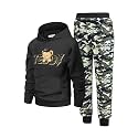Arshiner Boys Athletic Sweatsuit Pullover Hoodie Sweatshirt and Joggers Set