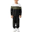 Arshiner Boys Clothes 2 Piece Pants Set Color Block Sweatsuits Fall Outfits