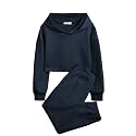 Arshiner Girls 2 Piece Outfit Waffle Knit Hooded Sweatshirt and Sweatpants