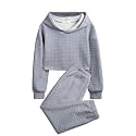 Arshiner Girls 2 Piece Outfit Waffle Knit Hooded Sweatshirt and Sweatpants