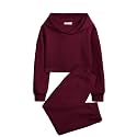 Arshiner Girls 2 Piece Outfit Waffle Knit Hooded Sweatshirt and Sweatpants