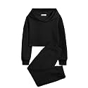 Arshiner Girls 2 Piece Outfit Waffle Knit Hooded Sweatshirt and Sweatpants