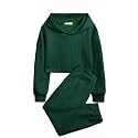 Arshiner Girls 2 Piece Outfit Waffle Knit Hooded Sweatshirt and Sweatpants