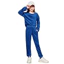 Arshiner Girls 2 Piece Outfits Kids Casual Velour Sweatshirts &amp; Pants Set