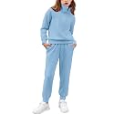 Arshiner Girls 2 Piece Outfits Sweatsuit Set Half Zip Lapel Collar Long Sleeve Sweatshirt Sweatpant Tracksuit Sets