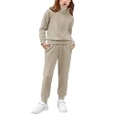 Arshiner Girls 2 Piece Outfits Sweatsuit Set Half Zip Lapel Collar Long Sleeve Sweatshirt Sweatpant Tracksuit Sets