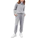 Arshiner Girls 2 Piece Outfits Sweatsuit Set Half Zip Lapel Collar Long Sleeve Sweatshirt Sweatpant Tracksuit Sets