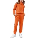 Arshiner Toddler 5t Girl Clothes Zip Up Pullover Sweatshirt and Sweatpant Sets Tracksuit Workout Set Orange 5-6Y