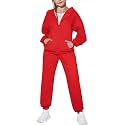 Arshiner Girls 2 Piece Outfits Zip Up Sweatshirts and Sweatpants Tracksuits